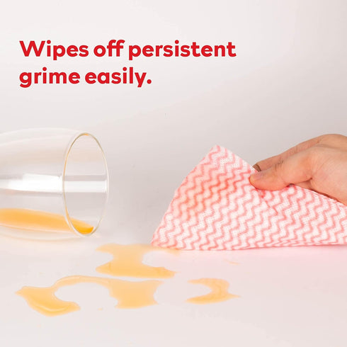 XFasten Disposable Kitchen Towels, 11.8 inches x 7.87 inches, Set of 3 (Red, Green, Blue 150 Total Sheets) Washable and Reusable Cleaning Cloths |...