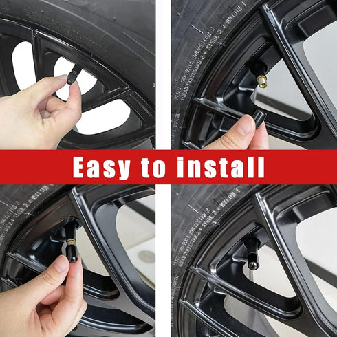 Car Tire Valve Stem Caps, 4Pcs Aluminum Alloy Air Caps Cover, Corrosion Resistant & Leak Proof Tire Valve Cap, Universal Tire Trim Accessories for...