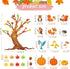 155 Pieces Classroom Tree Bulletin Board Set Spring Fall Summer Tree Bulletin Board Decoration Bulletin Board Tree Cutout Maple Leaves Cutouts for...