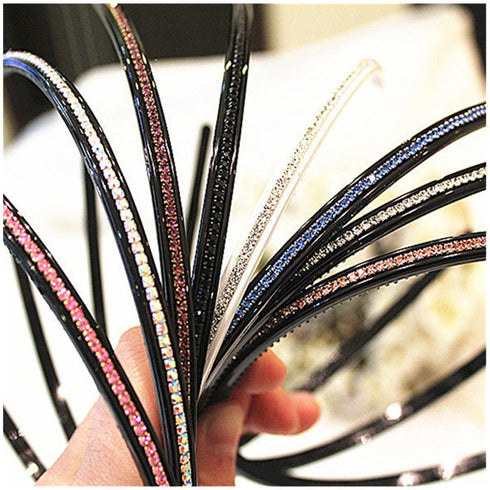 Ruihfas 6Pcs Bling Bling 1 Rows Crystal Rhinestone Headband for Women Girls Thin Hair Hoop Fashion...