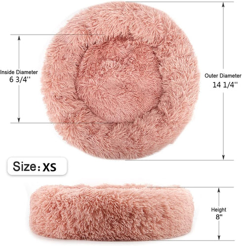 NOYAL Calming Dog Bed Donut Anti anxiety Fluffy Dog Bed for Small Medium Dog and Cat...