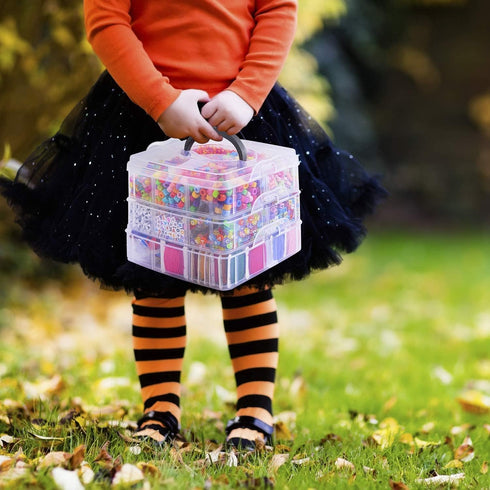 Peirich Jewelry Making Bead Kits, includes 44 Embroidery Floss with 3-Tier Organizer Storage Box with Threads, Over 4900 Beads for Friendship Brac...