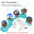 European Travel Plug Adapter, International Plug Adapter,with 20W PD&QC 3.0 USB-C and USB-A Ports Charging Faster,Travel Essentials from US to Mos...
