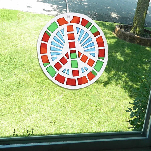 Kipp Brothers 24 Pack DIY Suncatcher Paper Crafts (Peace Sign)...