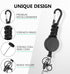 EOTW 2 Pack Retractable Keychain Key Retractable Keychain Heavy Duty with 23.6” Steel Retractable Cord Carabiner Key Ring for Keys Black...