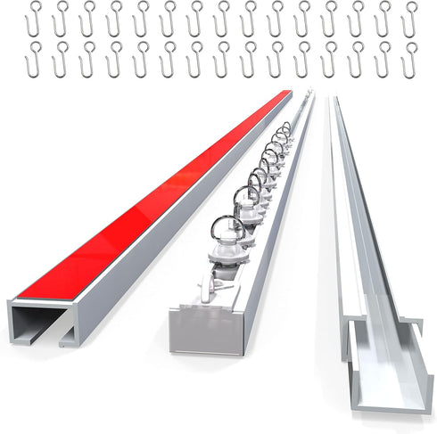 UrbanRed Self Adhesive Ceiling Curtain Track Ceiling Mount, Track for Curtains 9.8FT (3m) for Smooth Wall - No Drill, Screws, Adhesive Curtain Rod...
