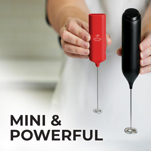 Zulay Kitchen Powerful Mini Milk Frother Handheld - Electric Hand Mixer - Portable Frother Wand for Coffee - Small Drink Blender for Lattes, Cappu...