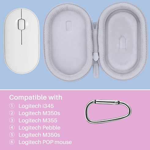 Mouse Case compatible with Logitech Pebble 2 M350s / M350 / M355 / i345 / POP Slim Bluetooth Wireless Mouse (Off White Case)...