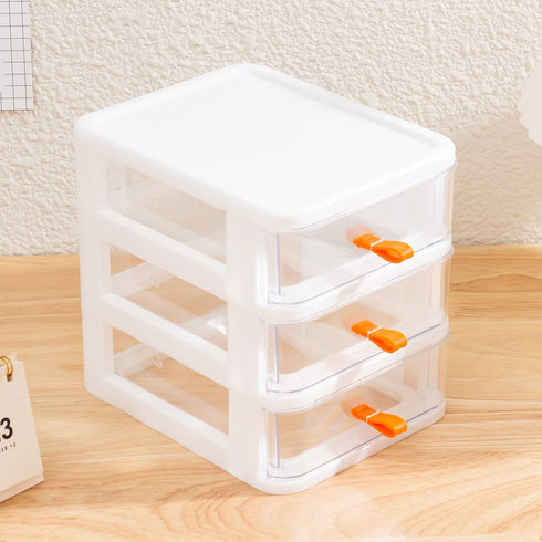 Gagee 3 Drawer Mini Desktop Unit,Plastic dressers with drawers for Arts and Crafts, Small Tools, Sewing Accessories, Stationary, and Hardware,Clea...