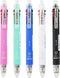 Baile 6 in 1 Multifunctional Ballpoint Pens 5 Colors 0.7 mm Ballpoint Pen and 0.5 mm Mechanical Pencil in One Pen, Pack of 5...