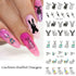 12 Sheets Bunny Nail Art Stickers Easter Water Transfer Nail Decals Cute Rabbit Cartoon Nail Design Abstract Line Rabbit Nail Sticker Easter Nail ...