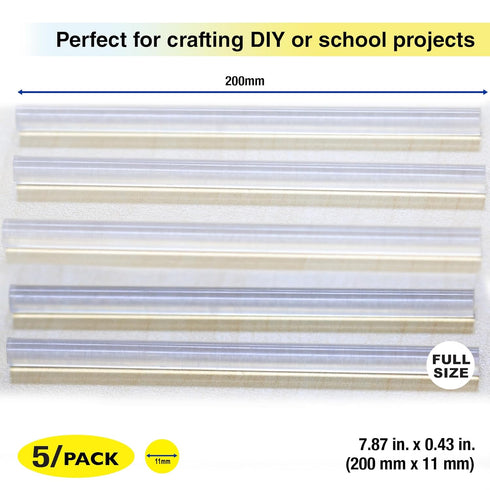 BAZIC Hot Melt Glue Sticks Dual Temp Full Size 7.87" x 0.43", All Purpose Industrial Glue Stick, Quick Repair Home Improvement Crafts (5/Pack), 1-...