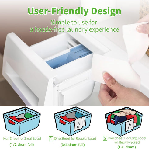Eco Laundry Detergent Sheets, Hypoallergenic, Biodegradable Laundry Sheets, Plastic Free Packaging, Convenient and Efficient for Travel, Washer Sh...