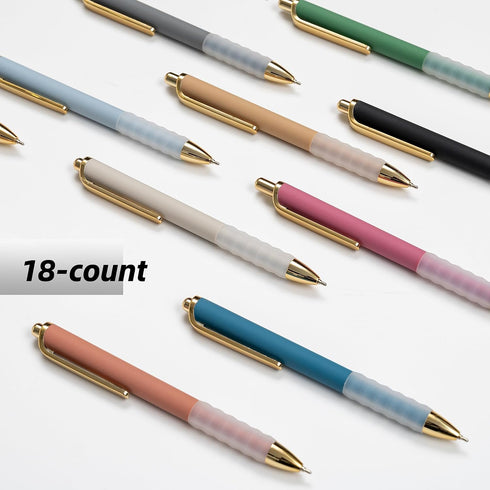 Linbsunne Ballpoint Pens Black Medium Point 1mm Pen with Super Soft Grip Ball Point Pen for Men Women Retractable Pens (18-Count)...