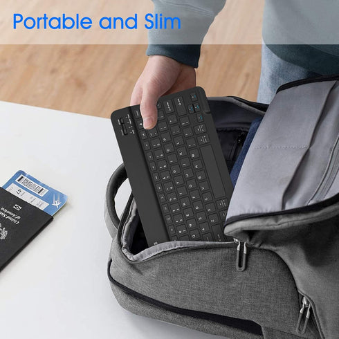 Fintie 10-Inch Ultrathin (4mm) Wireless Bluetooth Keyboard for iPad Samsung Tablet, iPhone Smartphone, iOS, Android Tablets Phone, Black...