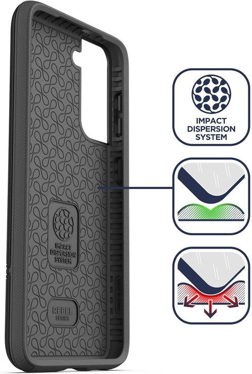 ENCASED Shockproof Galaxy S21 Case (Ultra Protective) Heavy Duty Hybrid Protection, Black (Samsung S21)...