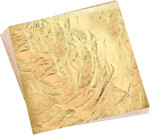 Gold Leaf Sheets for Arts, Painting, Gilding Crafting, Decoration, 5.5 by 5.5 Inches Imitation Gold Foil Sheets 100pcs...