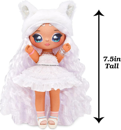 Na Na Na Surprise Sweetest Gems™ April Sparkles 7.5" Fashion Doll Diamond Birthstone Inspired with White Hair, Ruffle Satin Dress & Brush, Poseabl...