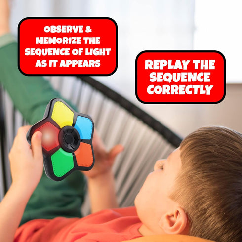 Gamie Electronic Memory Game with Lights and Sounds, Handheld Memory Game for Kids, Mind-Sharpening Brain Games for Kids and Adults, Educational L...