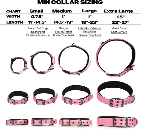 PetiFine Neoprene Padded Dog Collar, Heavy Duty Comfort Dog Collar with Durable Metal Buckle, Reflective Adjustable Belt Buckle Dog Collars for Sm...