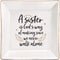 ELEGANTPARK Sister Gifts from Sister Ceramic Ring Dish for Soul Friends Jewelry Plate Christmas Thanksgiving Day Birthday Gifts for Big Sis Square...