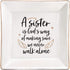 ELEGANTPARK Sister Gifts from Sister Ceramic Ring Dish for Soul Friends Jewelry Plate Christmas Thanksgiving Day Birthday Gifts for Big Sis Square...