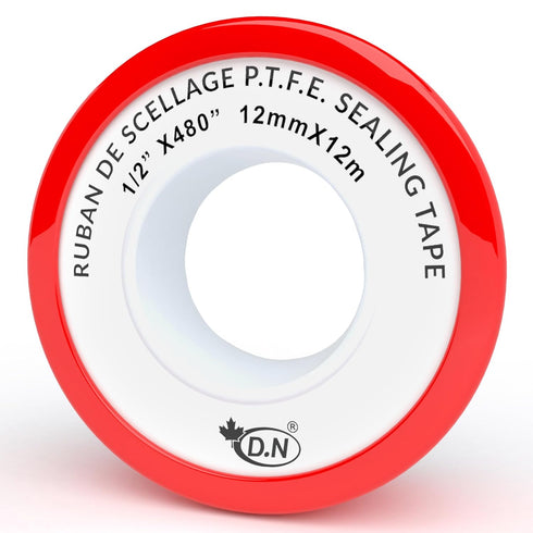 10 Rolls Plumbers Teflon Tape, Thread Seal Tape Waterproof, High-Density White Sealant Tape PTFE for Shower Heads, Pipe Thread (White-1/2 Inch x 4...