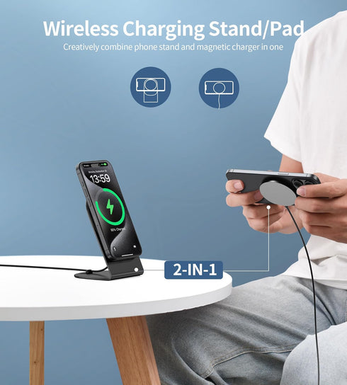 Magnetic Wireless Charger for Apple Series, Mag-Safe Charger Stand 15W Fast Wireless Charging Stand/Pad for iPhone 15 14 13 12 Pro Max Mini, Airpo...