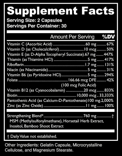 Bossman Boss Booster Supplement – 60 Capsules – MSM and 10,000 MCG Biotin Beard Growth Vitamins for Men – 30-Day Supply...