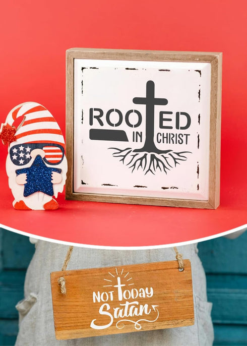 10 PCS Christian Faith Stencils with Quotes and Bible Verses, Stencils Inspirational Word,Painting Stencils Inspirational Word Painting on Wood,Ca...