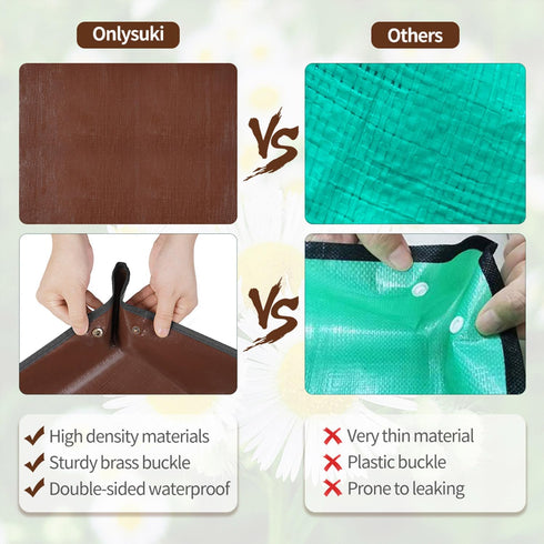 26.8"X26.8" Repotting Mat for House Plants Transplanting Control Mess, Foldable Waterproof Gardening Tray Mat Gardening Gifts for Plant Lovers...