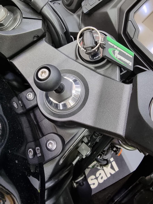 MotoMount Ninja- Kawasaki Ninja Motorcycle for 12mm Hexagon Hole Mount/Fork stem Base Mount with 1inch(25mm) Ball- Compatible with Phone/Camera/GP...