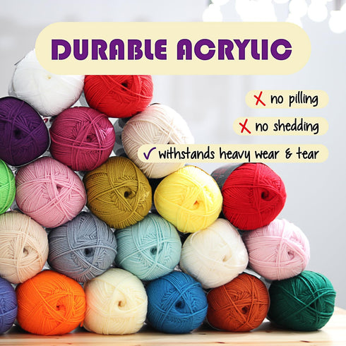 Acrylic Yarn for Crocheting & Knitting - Crochet Yarn for Crocheting, Knitting Yarn, Soft Yarn for Crocheting, 370 Yards Yarn for Knitting, Crafts...