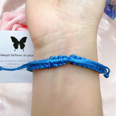 Always believe in yourself Butterfly Bracelet,Adjustable Hand Woven Bracelets for Women,Cute Butterfly Charm Bracelets Matching Bracelet Friendshi...
