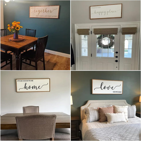 Large Farmhouse Stencils for Painting on Wood - 21 Pack Family Inspirational Words Quotes Saying Sign Stencil Templates, Welcome Home Love and Mor...