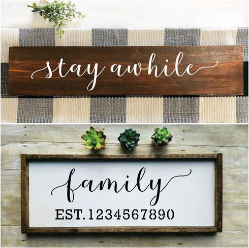 Family Farmhouse Stencils for Painting on Wood - 20 Pack Large Inspirational Words Quotes Saying Sign Stencil Templates, Welcome Believe Blessed T...