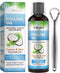 Natural Coconut Pulling Oil (8 Fl.Oz),with Tongue Scraper+Measuring Cup,Pulling Oil Mouthwash for Teeth, Pulling Oil for Teeth Whitening and Healt...
