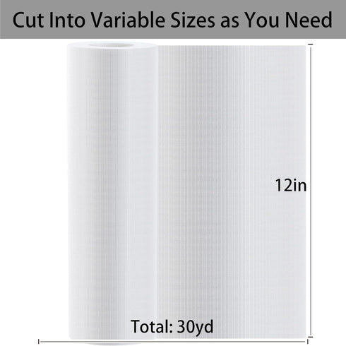 Water Soluble Stabilizer for Embroidery Topping Film (12 in x 30 yd Roll), Seneme 35um Clear Embroidery Stabilizers - Wash Away Embroidery Stabili...
