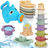 Baby Bath Toys for Toddlers 1-3, 14 Pcs Bathtub Toys for for Kids Age 2-4,Mold Free Bath Boat with Stacking Cup & Watering Can , Water Table Toys ...