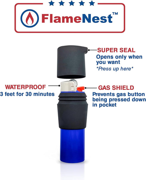 Waterproof Bic Lighter Case for Hiking, Camping, Travel, and Emergency Preparedness (2 Pack)...