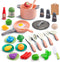 35Pcs Kids Kitchen Toy Accessories, Toddler Pretend Cooking Playset with Play Pots and Pans, Utensils Cookware Toys, Play Food Set, Toy Vegetables...