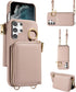 Furiet Wallet Case for Samsung Galaxy S22 Ultra 5G with Shoulder Strap Ring Buckle, Luxury PU Leather Zipper Flip Organ Purse, Card Holder Stand P...