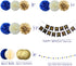 InBy 17pcs Navy Blue and Gold Party Decoration Kit for Baby Boy Shower Men Women Birthday Decoration Happy Birthday Banner 12" 10" 8" Tissue Paper...