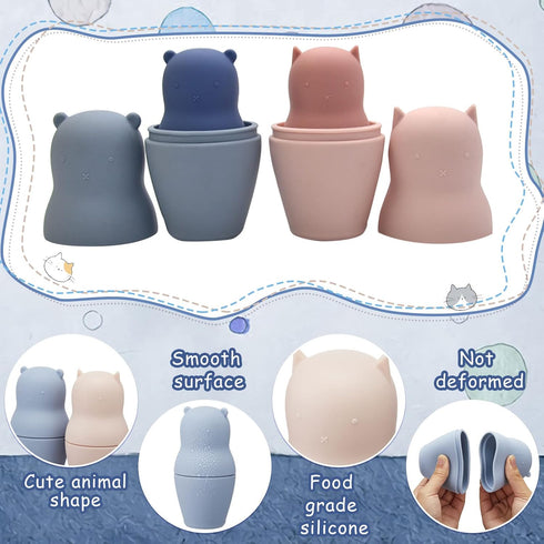 8 Pieces Russian Nesting Dolls Silicone Matryoshka Doll Educational Stacking Nesting Dolls for Toddlers Vivid Silicone Nesting Dolls Food Grade Ba...