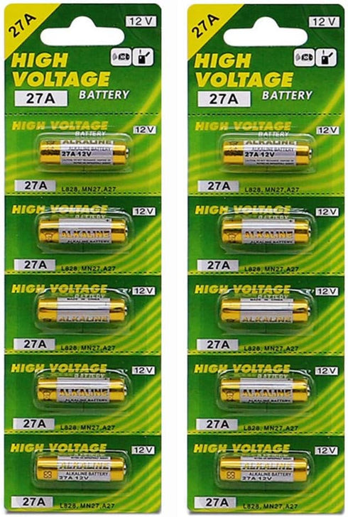 27A Batteries 12V Alkaline Battery CA22 SNN4176A ALK27A A27BP K27A VR27 R27A Batteries for Toys (10pcs/2Pack)...