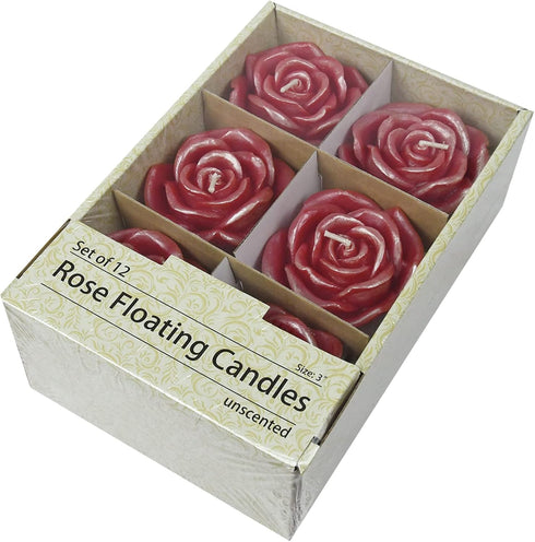 Zest Candle 12-Piece Folding Candles, 3-Inch, Red Rose...