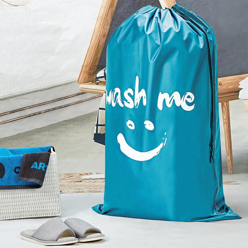 HOMEST 2 Pack XL Wash Me Travel Laundry Bag, Dirty Clothes Organizer, Large Enough to Hold 4 Loads of Laundry, Easy Fit a Laundry Hamper or Basket...