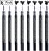 AKARUED Paint Pen, 8 Pack 0.7mm Water Based - Extra Fine Point Black Marking Pen for Metal, Wood, Paper, Plastic, Ceramic, Stone, Rock, Glass, Mug...