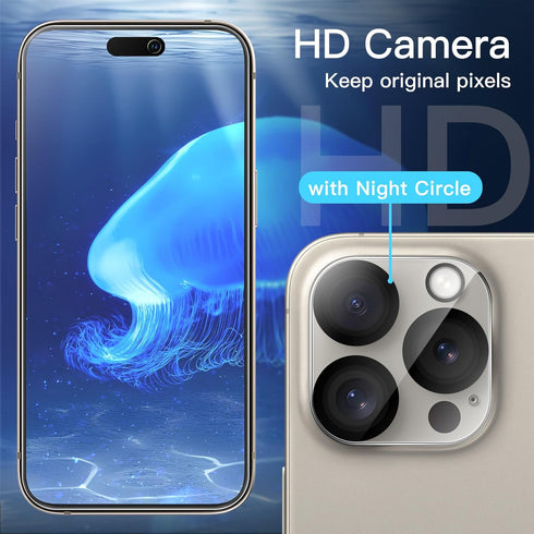 JETech Privacy Screen Protector for iPhone 15 Pro Max 6.7-Inch with Camera Lens Protector, Anti-Spy Tempered Glass Film, Easy Installation Tool, 2...