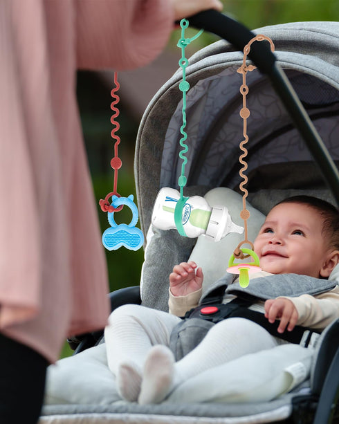 Toy Straps for Baby, Adjustable Toy Holder for Stroller Accessories, Silicone Baby Tether Pacifier Clip, No Throw Baby Travel Essential Leash for ...